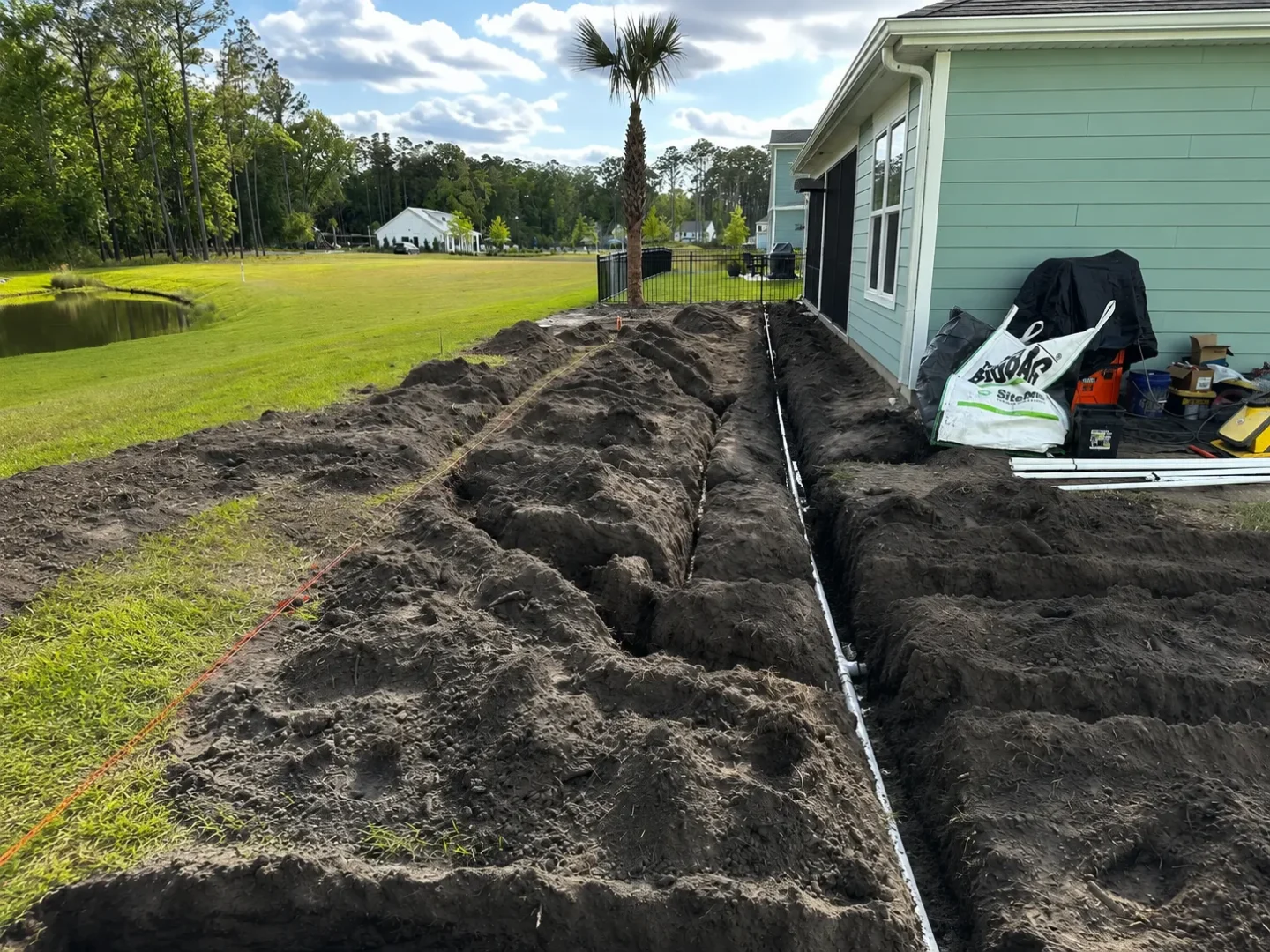 drainage trench install Charleston
