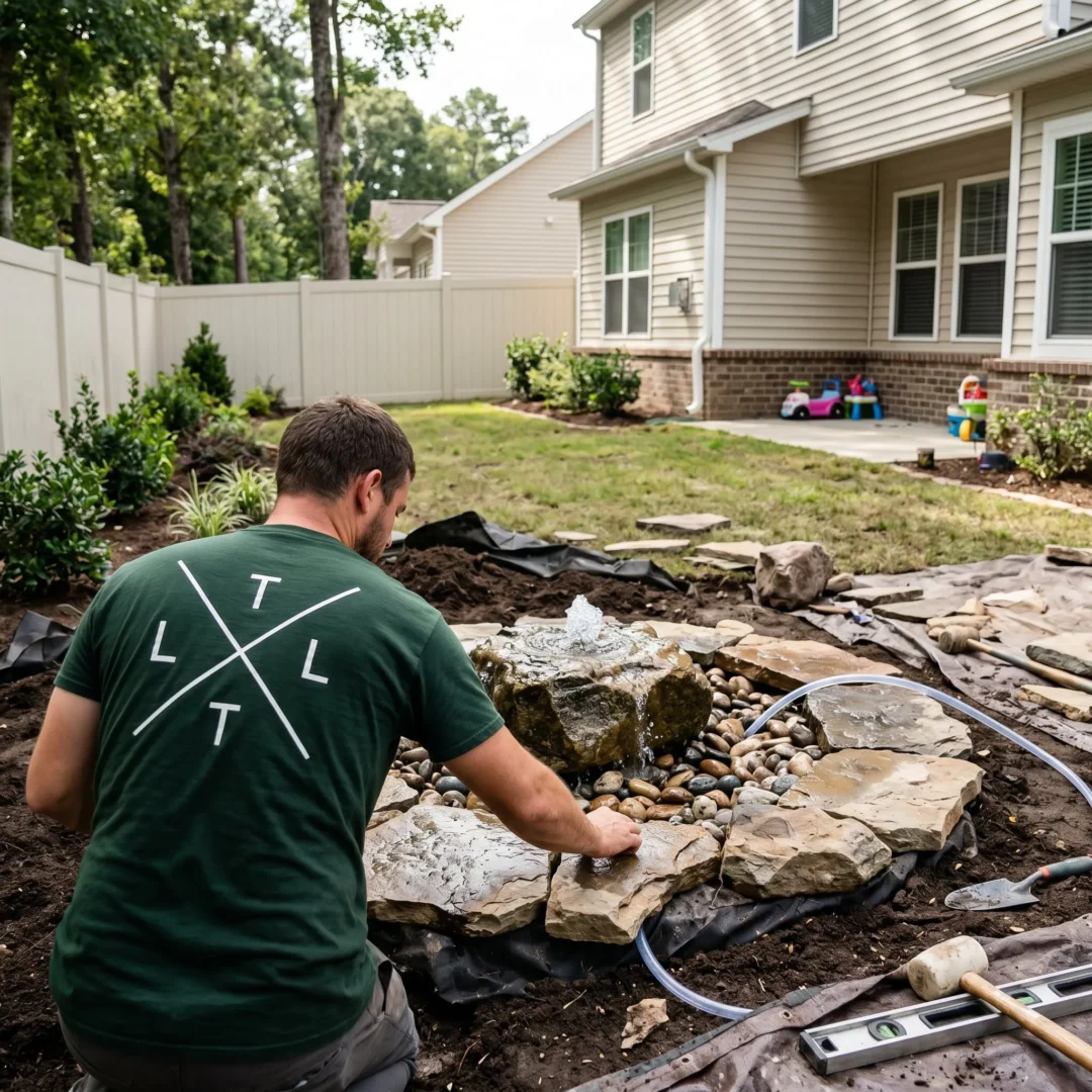 garden fountain installer Charleston SC