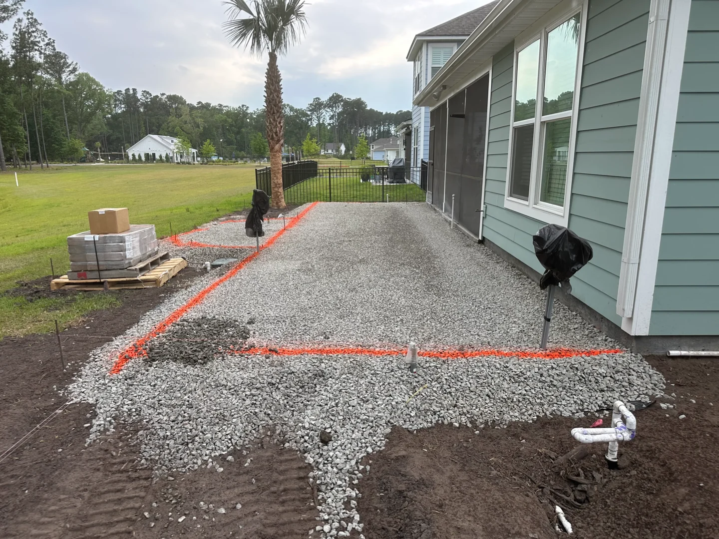 outdoor seating area installation Charleston SC